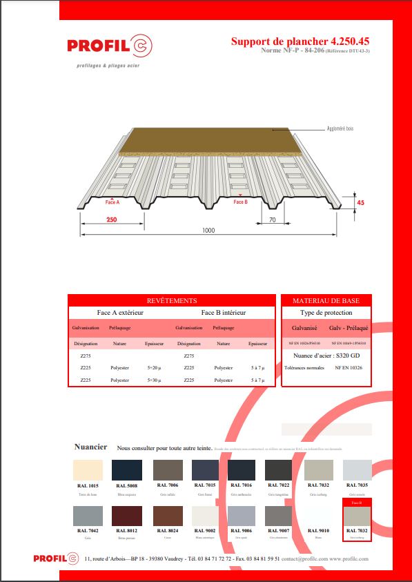 support plancher 4.250.45