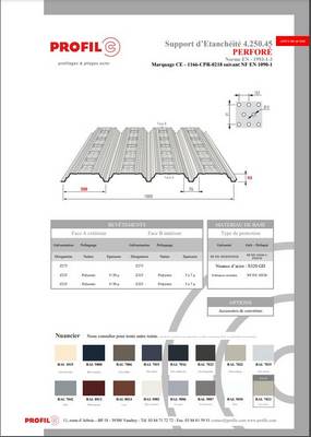 support d'étanchéité 4.250.45, appuis de 60 mm perforé